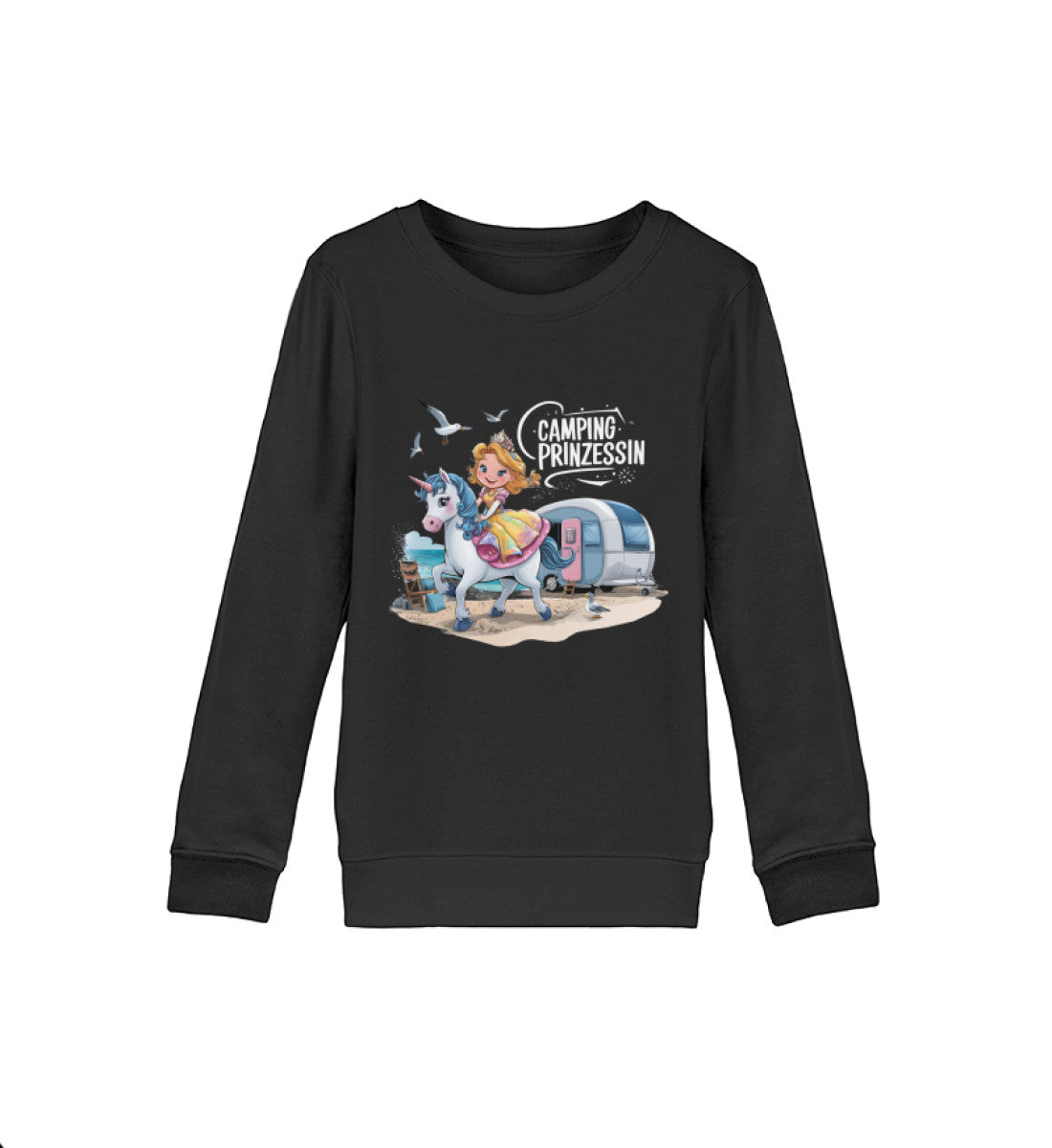 Camping Prinzessin - Kinder Organic Sweatshirt - LazyDonkeyDesign