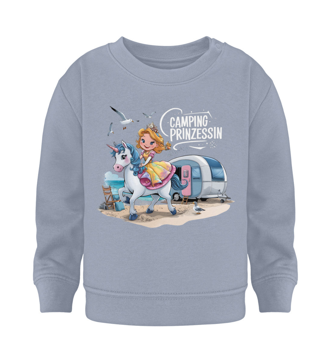 Camping Prinzessin - Baby Organic Sweatshirt - LazyDonkeyDesign