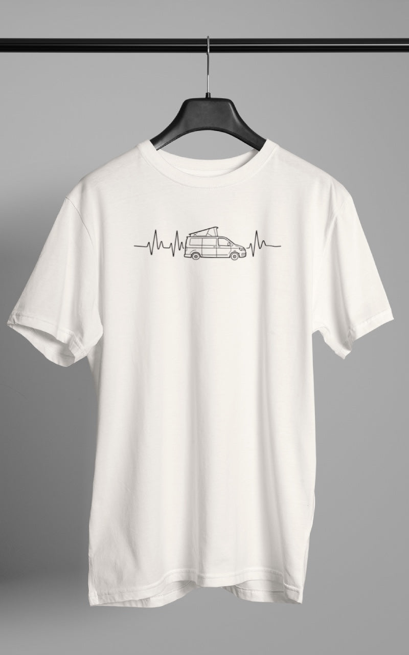 Herzschlag EKG Bulli - Herren Camping T-Shirt