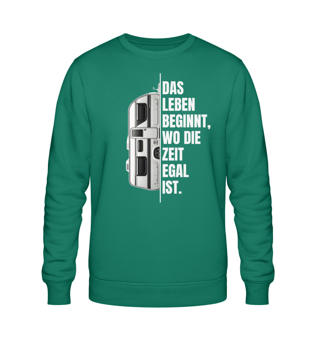 Camping ist Zeitlos - Herren Organic Sweatshirt - Wohnwagen - LazyDonkeyDesign