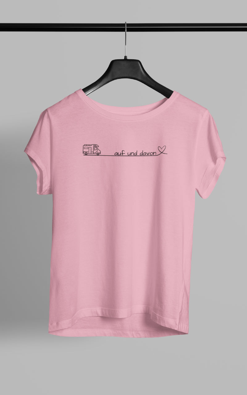 Frauen Camping T-Shirt - Auf und Davon - Wohnmobil