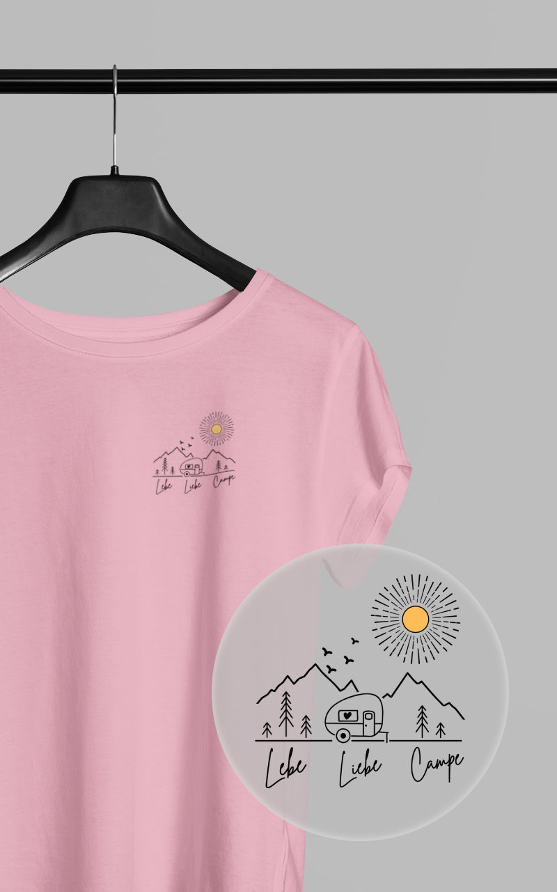 Damen Camping T-Shirt - Lebe Liebe Campe