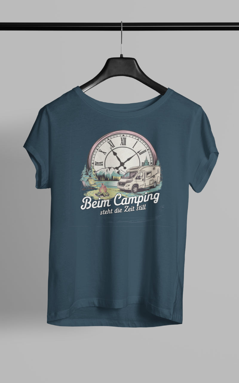 Zeit steht still - Damen Camping T-Shirt - Wohnmobil