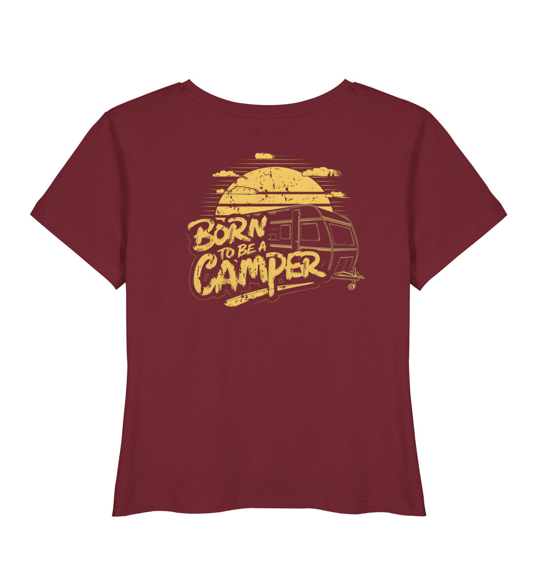 Born to be a Camper - Damen Organic T-Shirt - LazyDonkeyDesign