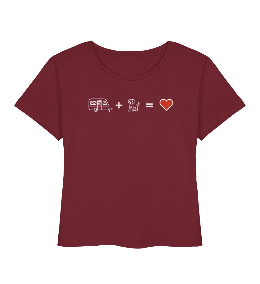 Camping + Hund - Damen Organic T-Shirt - Wohnwagen - LazyDonkeyDesign