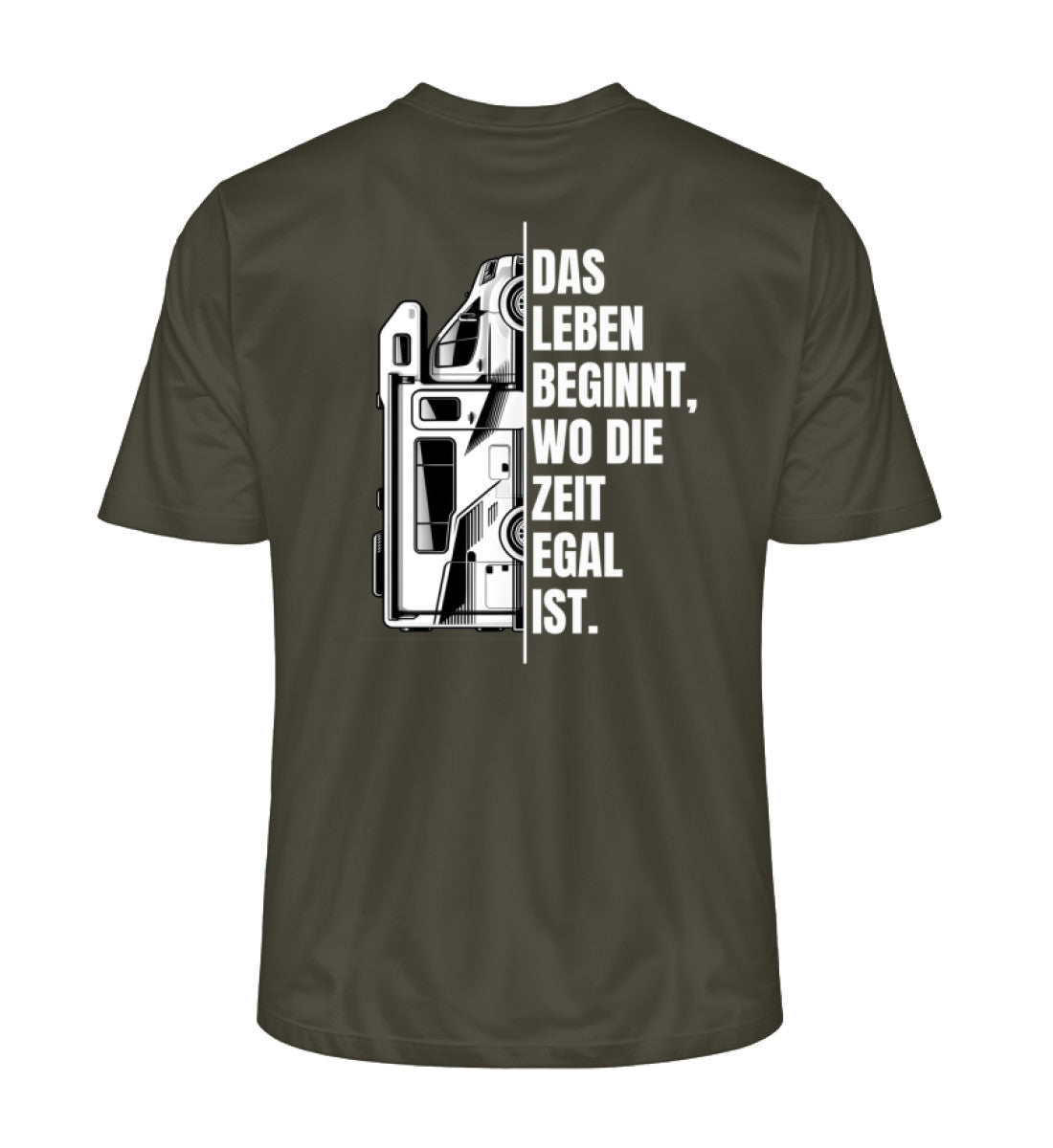Camping ist Zeitlos - Herren Organic T-Shirt - Wohnmobil - Rückenmotiv - LazyDonkeyDesign