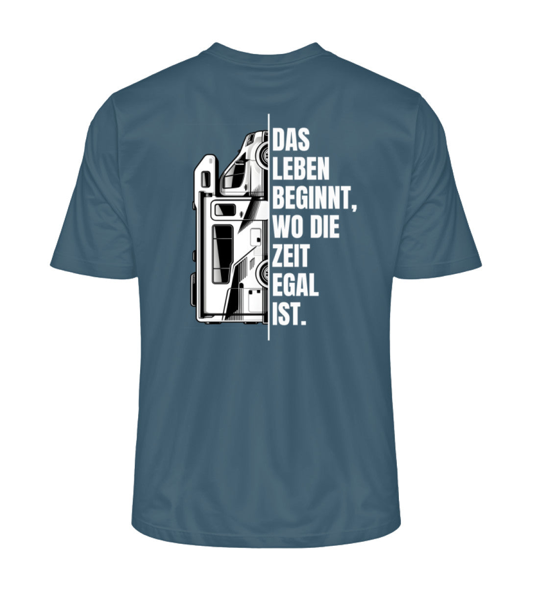 Camping ist Zeitlos - Herren Organic T-Shirt - Wohnmobil - Rückenmotiv - LazyDonkeyDesign