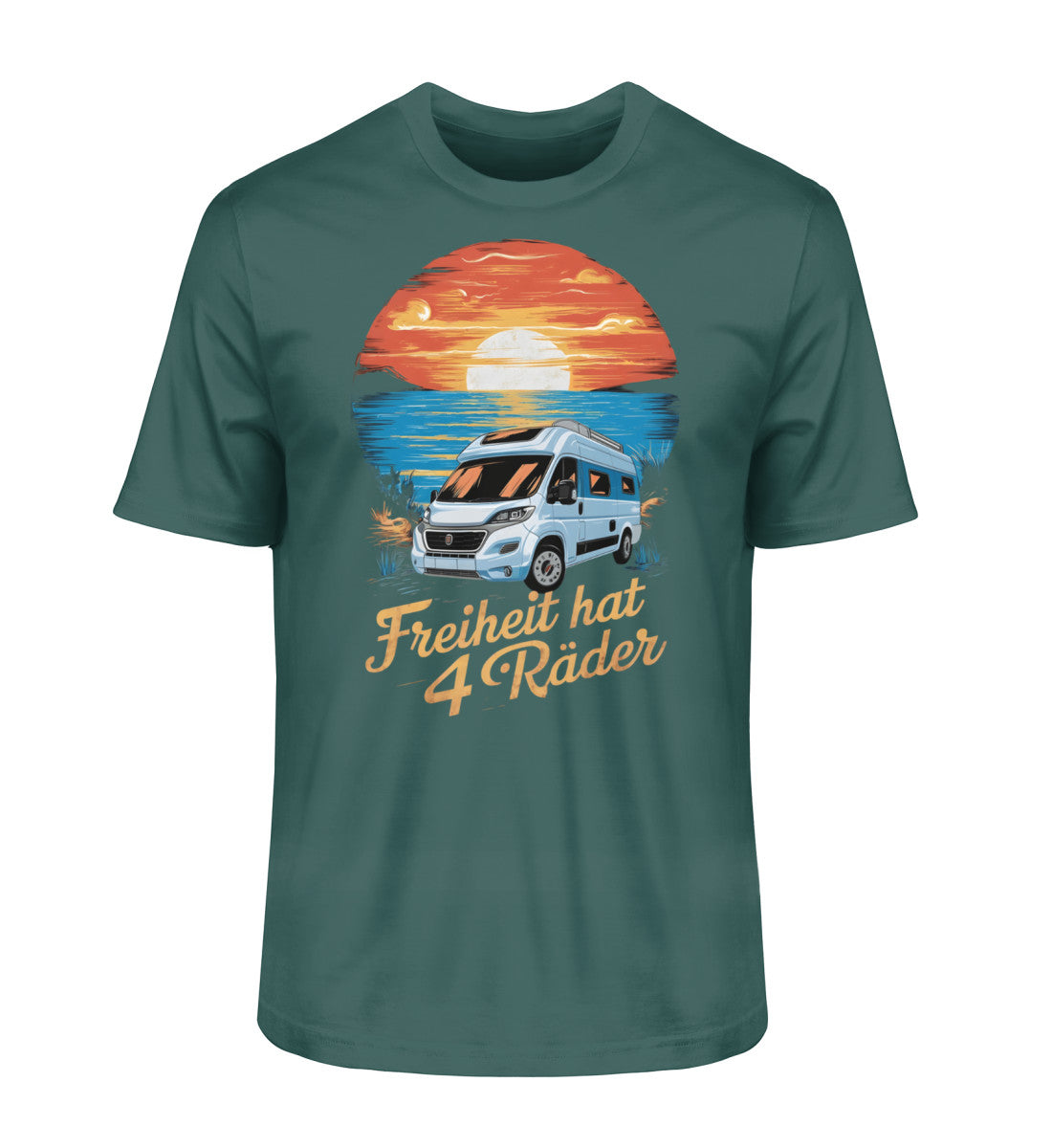 Freiheit hat 4 Räder - Herren Organic Shirt - Vanlife - LazyDonkeyDesign