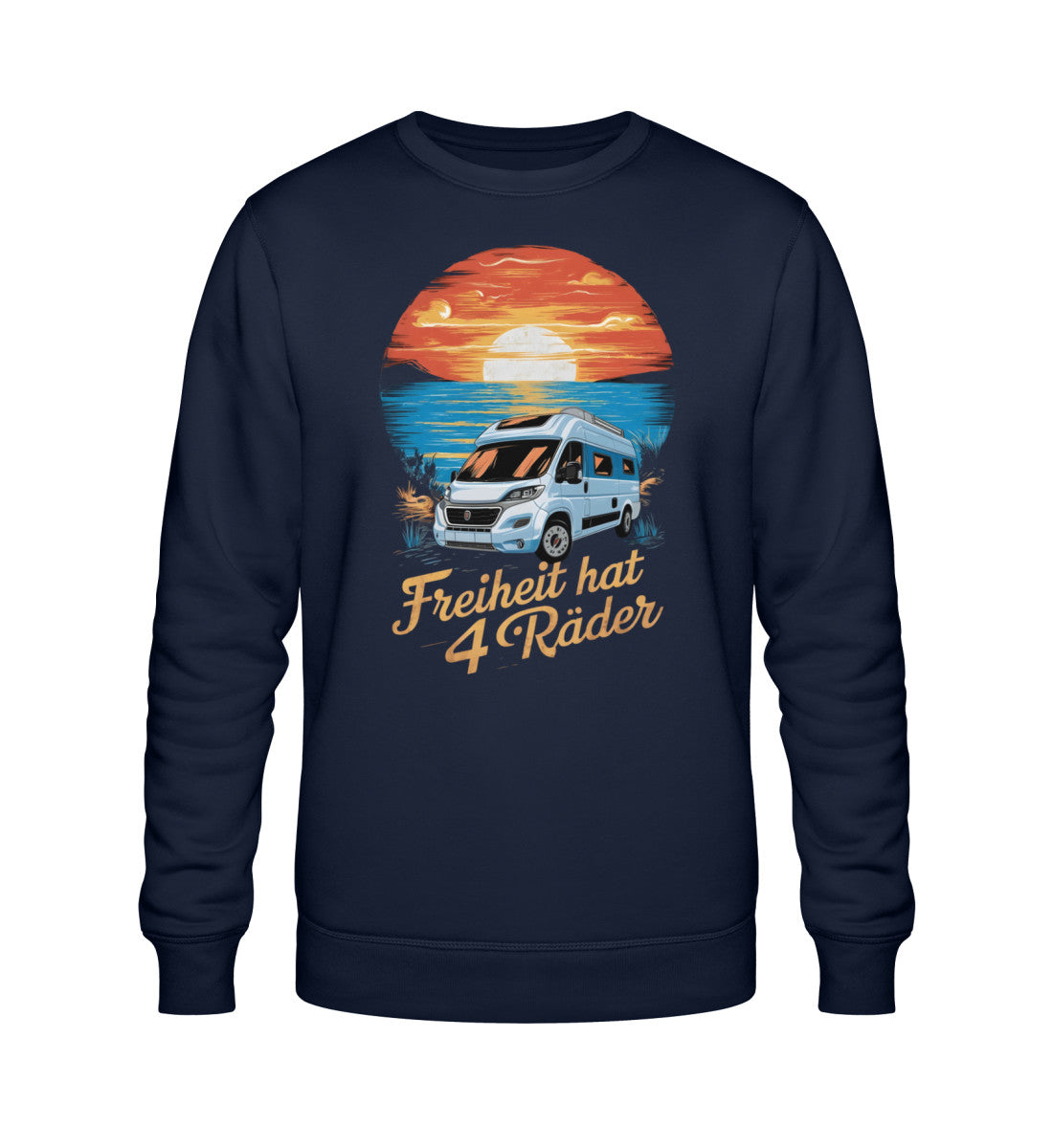 Freiheit hat 4 Räder - Herren Organic Sweatshirt - Vanlife - LazyDonkeyDesign