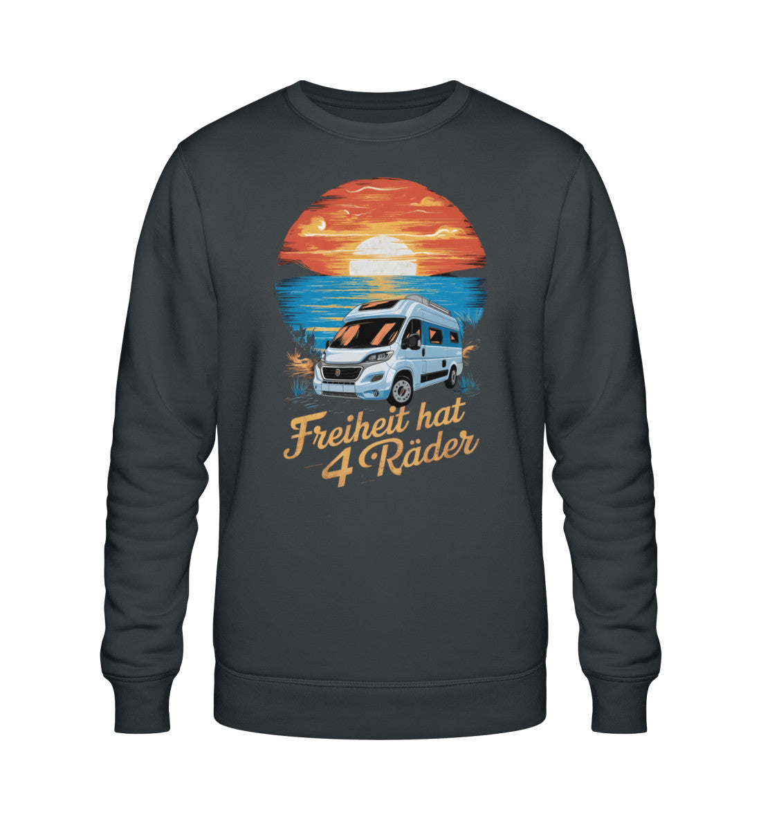 Freiheit hat 4 Räder - Herren Organic Sweatshirt - Vanlife - LazyDonkeyDesign