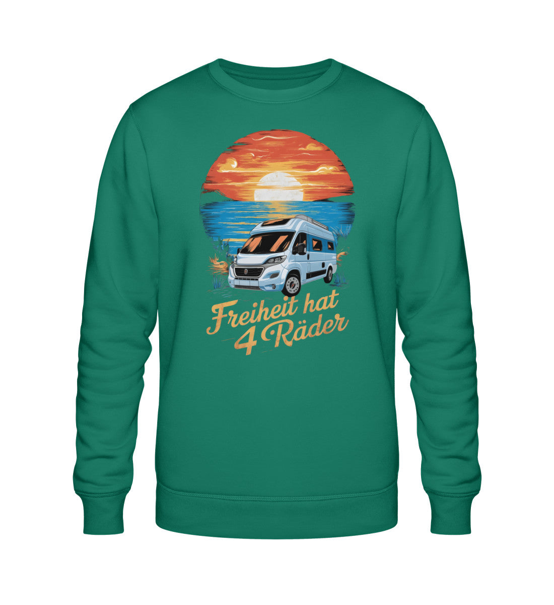 Freiheit hat 4 Räder - Herren Organic Sweatshirt - Vanlife - LazyDonkeyDesign