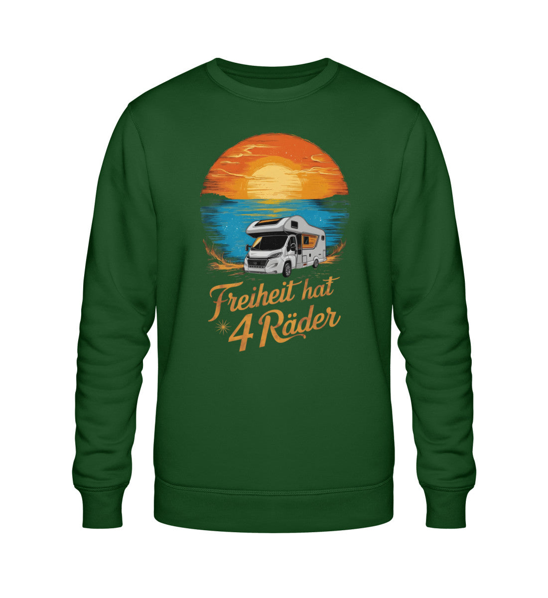 Freiheit hat 4 Räder - Herren Organic Sweatshirt - Wohnmobil - LazyDonkeyDesign