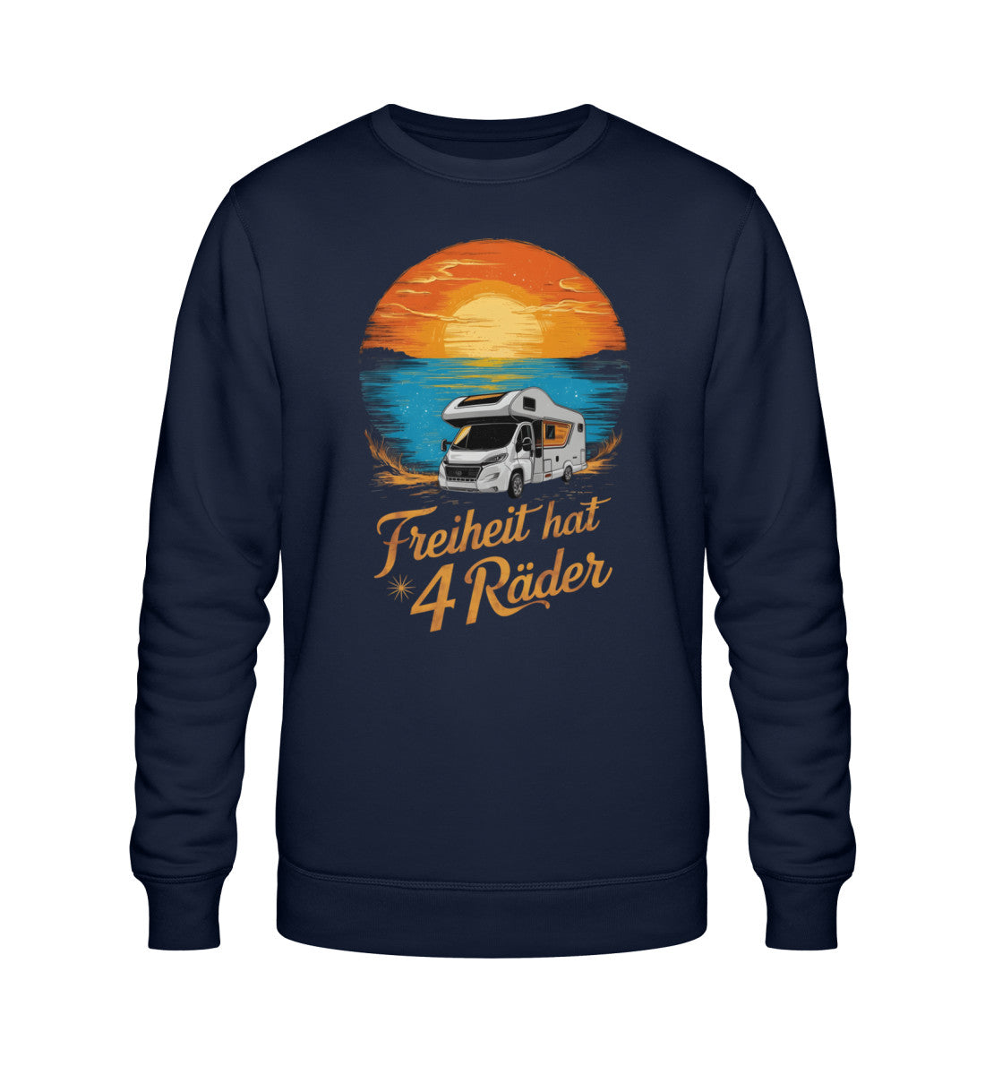 Freiheit hat 4 Räder - Herren Organic Sweatshirt - Wohnmobil - LazyDonkeyDesign