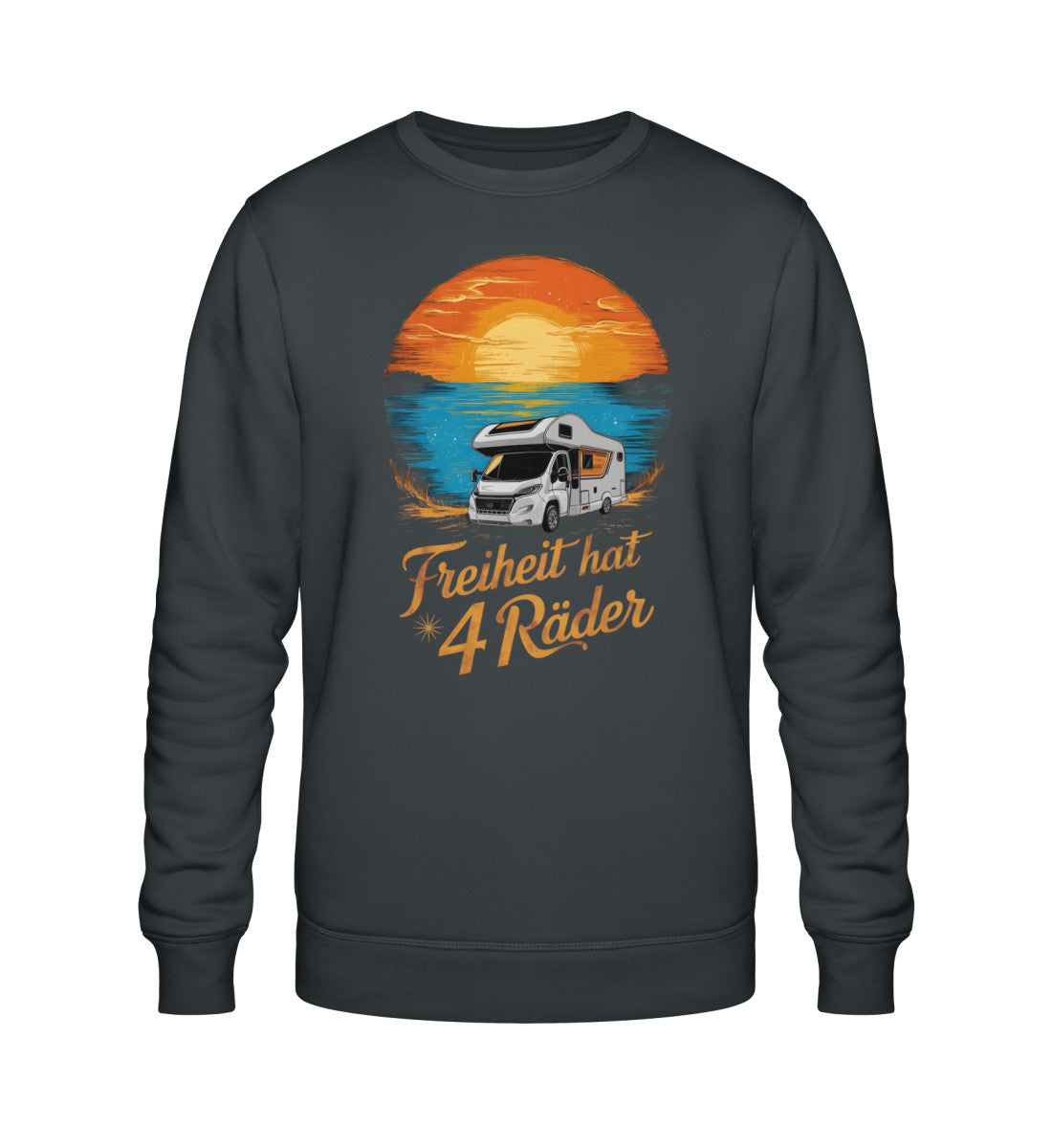 Freiheit hat 4 Räder - Herren Organic Sweatshirt - Wohnmobil - LazyDonkeyDesign