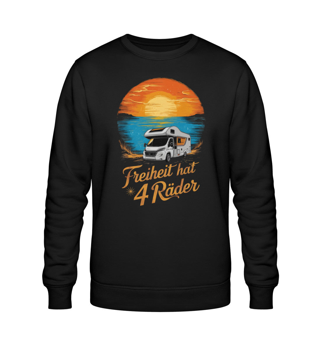 Freiheit hat 4 Räder - Herren Organic Sweatshirt - Wohnmobil - LazyDonkeyDesign