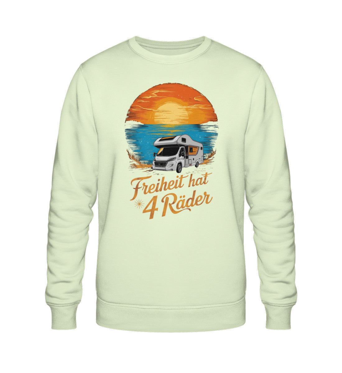 Freiheit hat 4 Räder - Herren Organic Sweatshirt - Wohnmobil - LazyDonkeyDesign