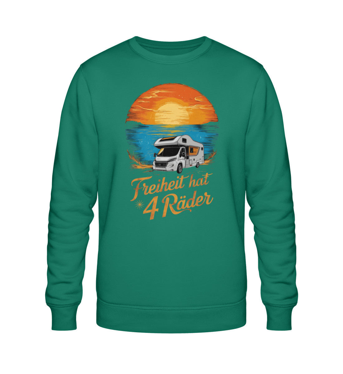 Freiheit hat 4 Räder - Herren Organic Sweatshirt - Wohnmobil - LazyDonkeyDesign