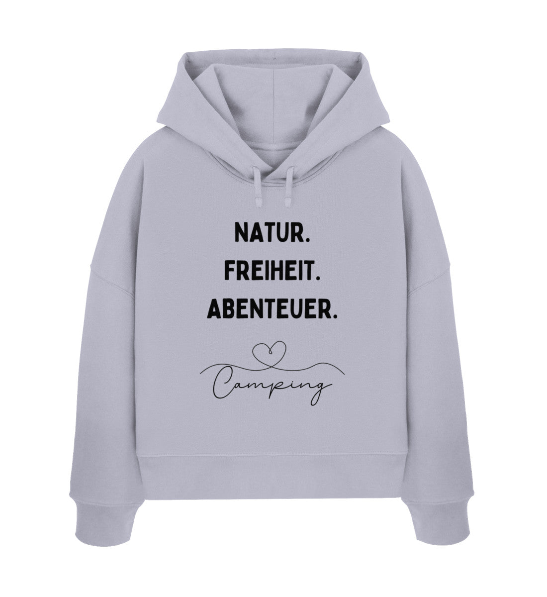 Natur. Freiheit. Abenteuer - Damen Organic Boxcut Hoodie - LazyDonkeyDesign