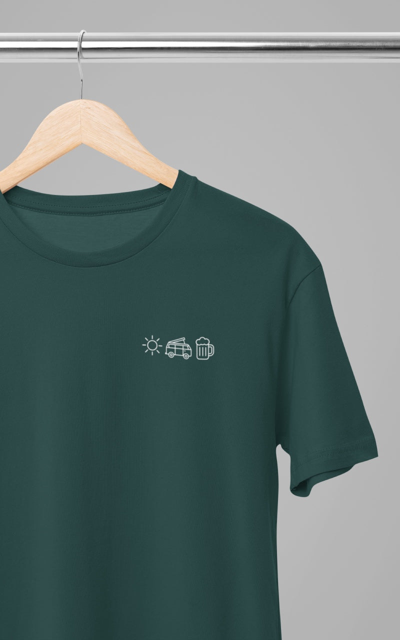 Herren Camping T-Shirt - Sonne Bulli Bier