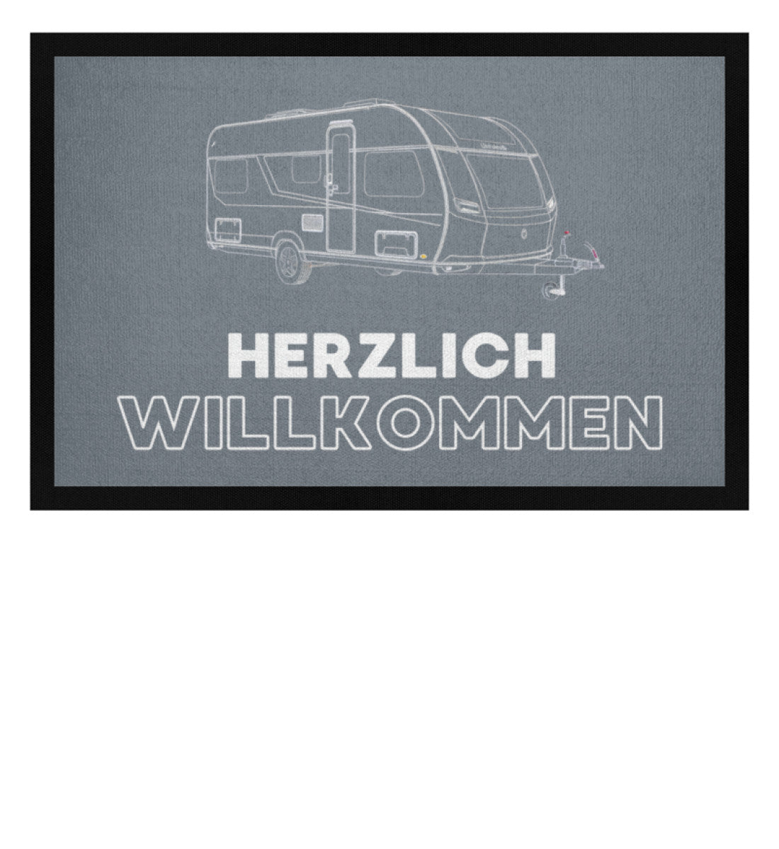 Wohnwagen Sketch - Camping Fußmatte - LazyDonkeyDesign