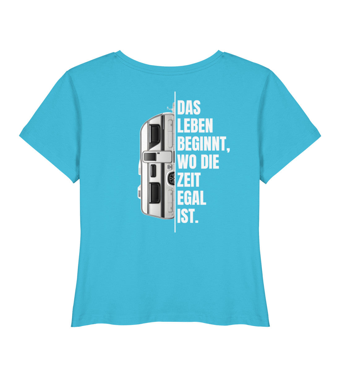 Camping ist Zeitlos - Damen Organic T-Shirt - Wohnwagen - Rückenmotiv - LazyDonkeyDesign