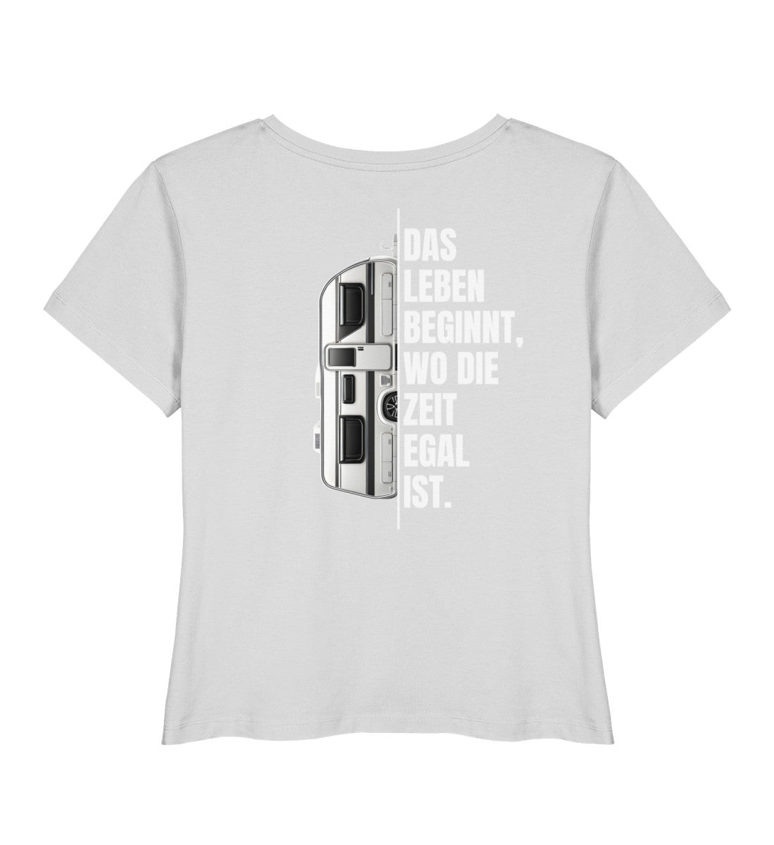 Camping ist Zeitlos - Damen Organic T-Shirt - Wohnwagen - Rückenmotiv - LazyDonkeyDesign