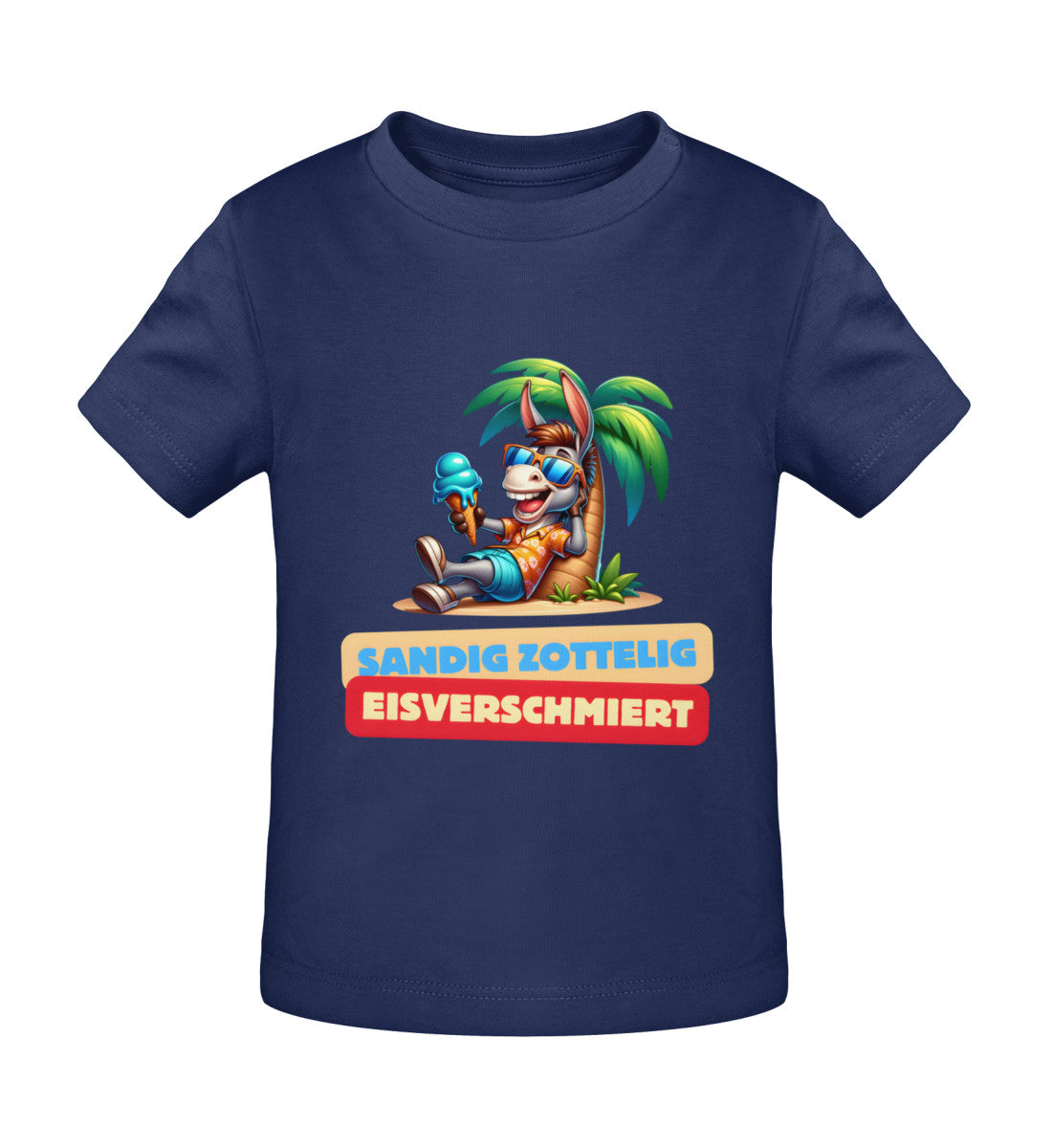 Sandig Zottelig Eisverschmiert - Baby Organic Shirt - LazyDonkeyDesign