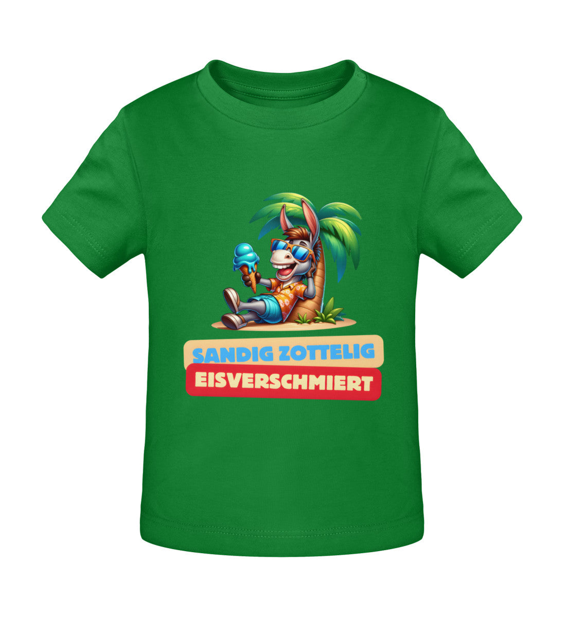 Sandig Zottelig Eisverschmiert - Baby Organic Shirt - LazyDonkeyDesign