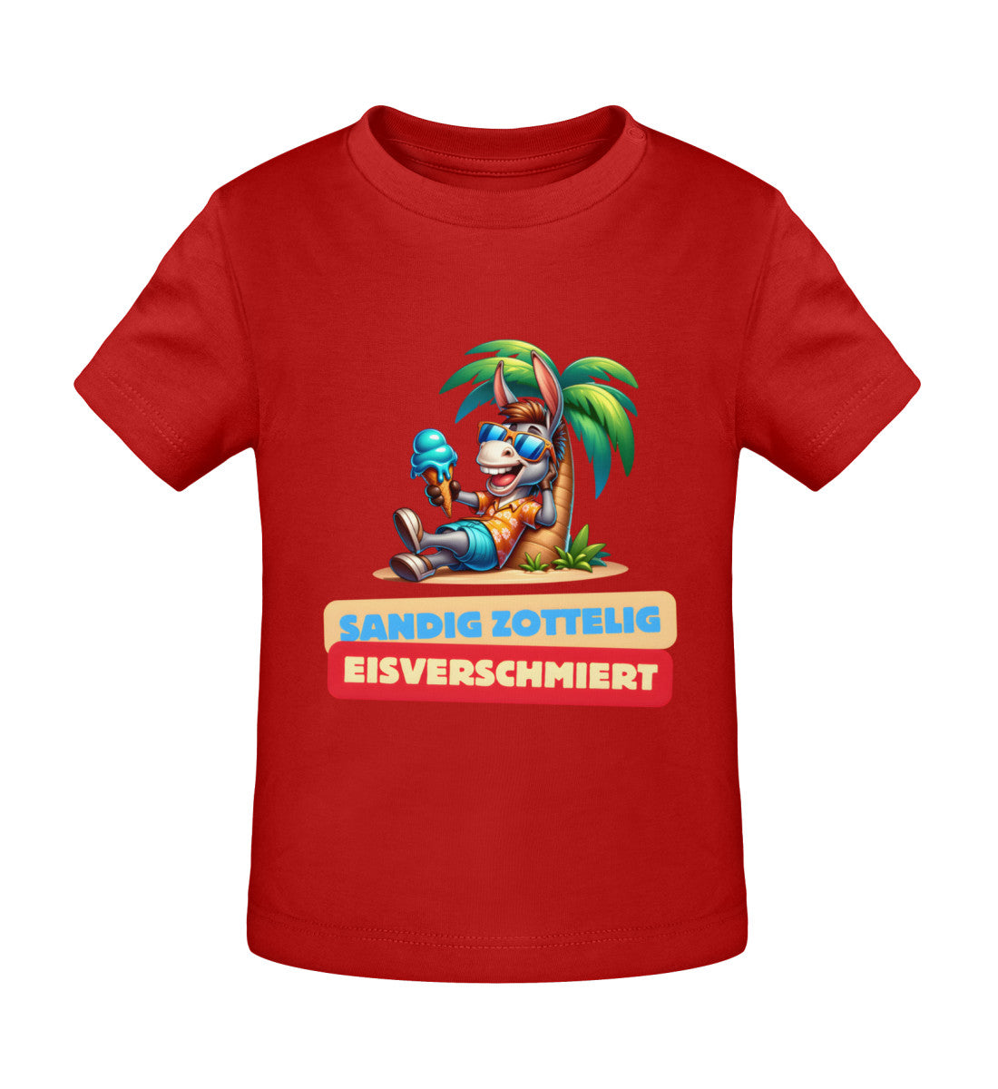 Sandig Zottelig Eisverschmiert - Baby Organic Shirt - LazyDonkeyDesign
