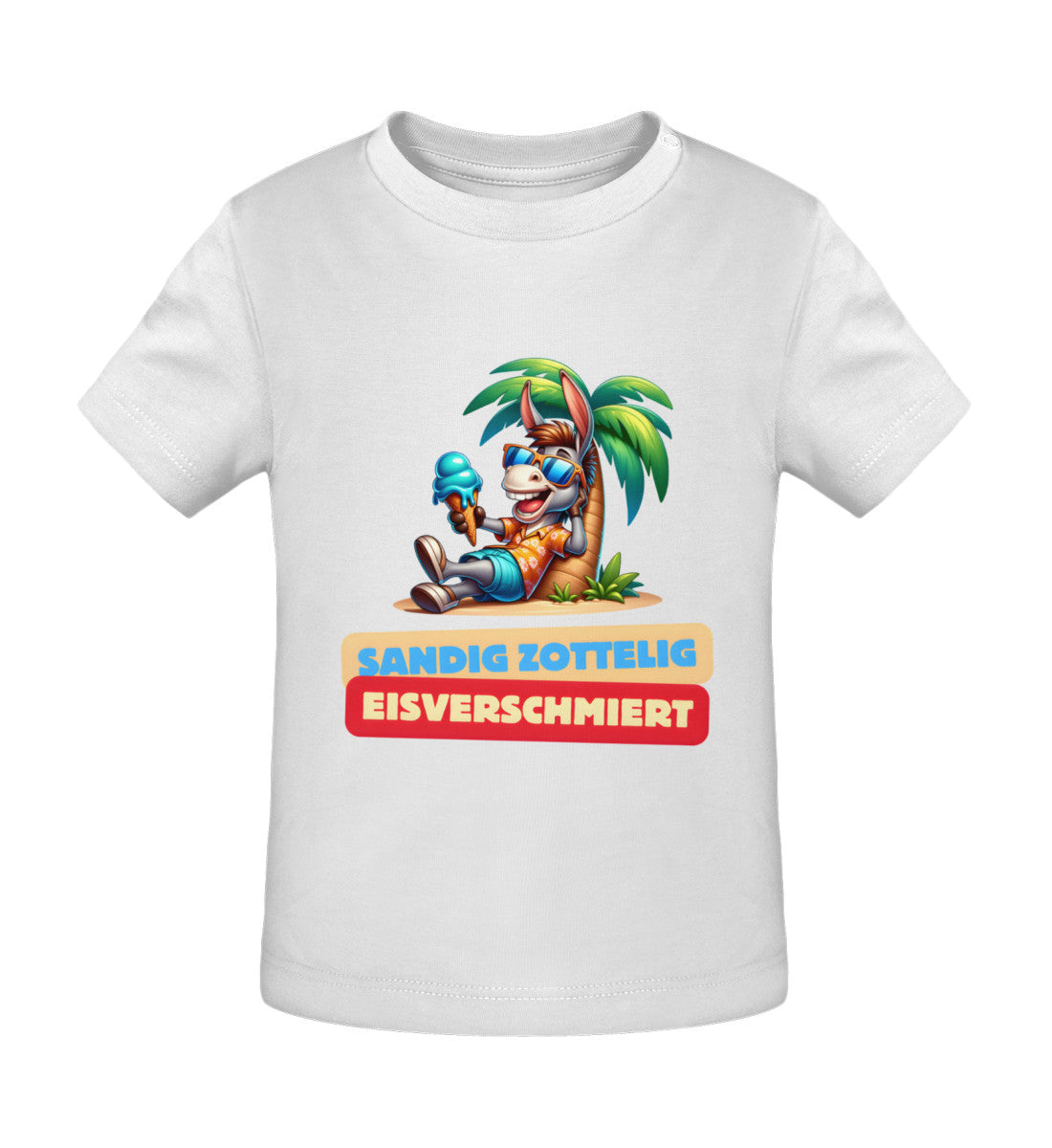 Sandig Zottelig Eisverschmiert - Baby Organic Shirt - LazyDonkeyDesign