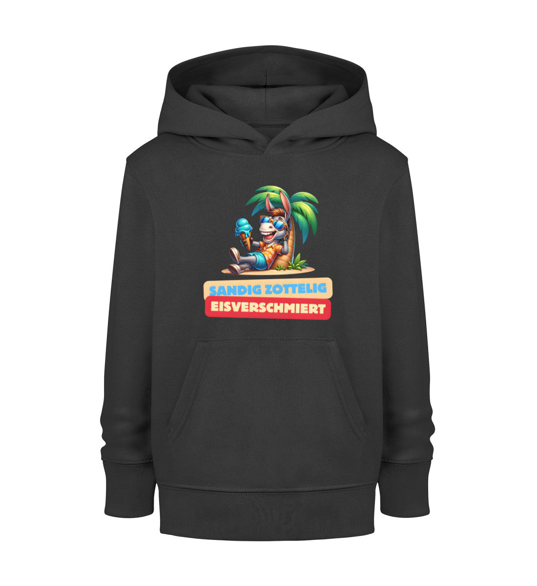 Sandig Zottelig Eisverschmiert - Kinder Organic Hoodie - LazyDonkeyDesign