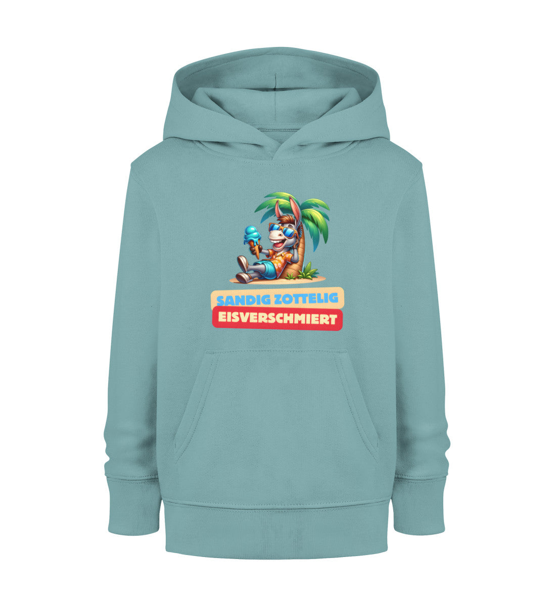 Sandig Zottelig Eisverschmiert - Kinder Organic Hoodie - LazyDonkeyDesign