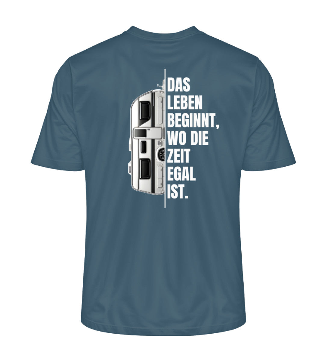 Camping ist Zeitlos - Herren Organic Shirt - Wohnwagen - Rückenmotiv - LazyDonkeyDesign