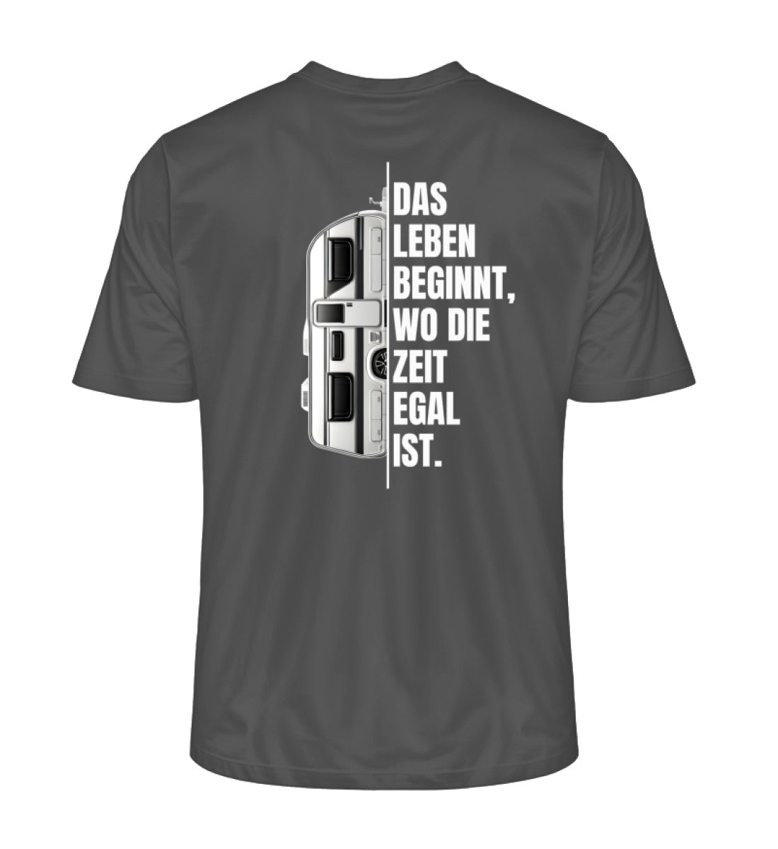 Camping ist Zeitlos - Herren Organic Shirt - Wohnwagen - Rückenmotiv - LazyDonkeyDesign