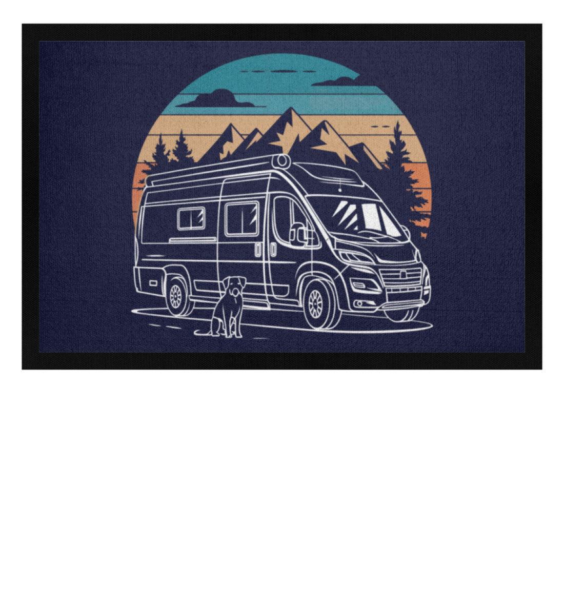 Vanlife mit Hund - Camping Fußmatte - LazyDonkeyDesign