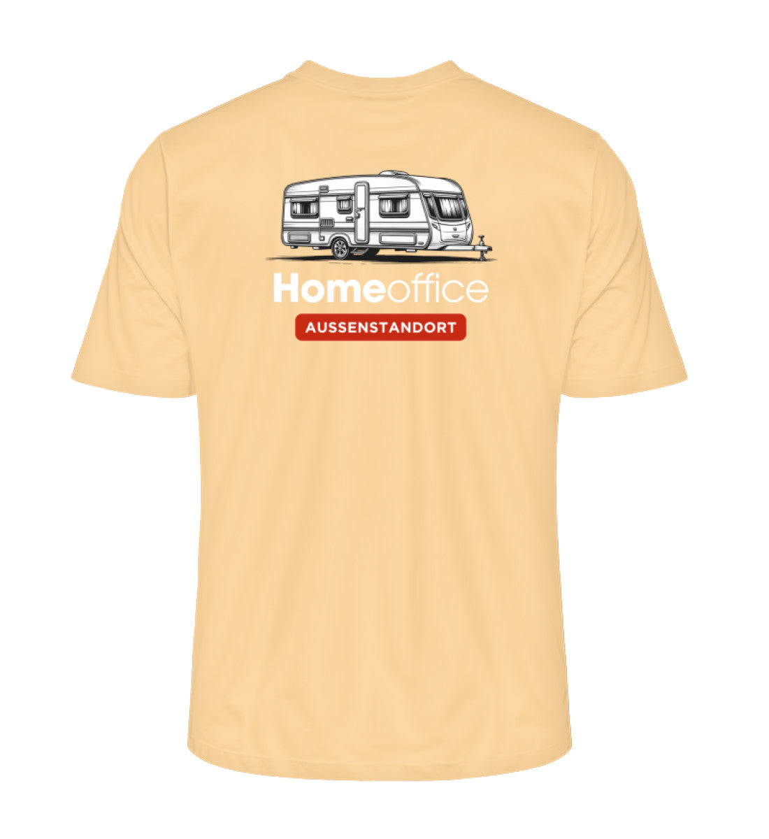 Wohnwagen Homeoffice - Herren Organic Shirt - Rückendruck - LazyDonkeyDesign