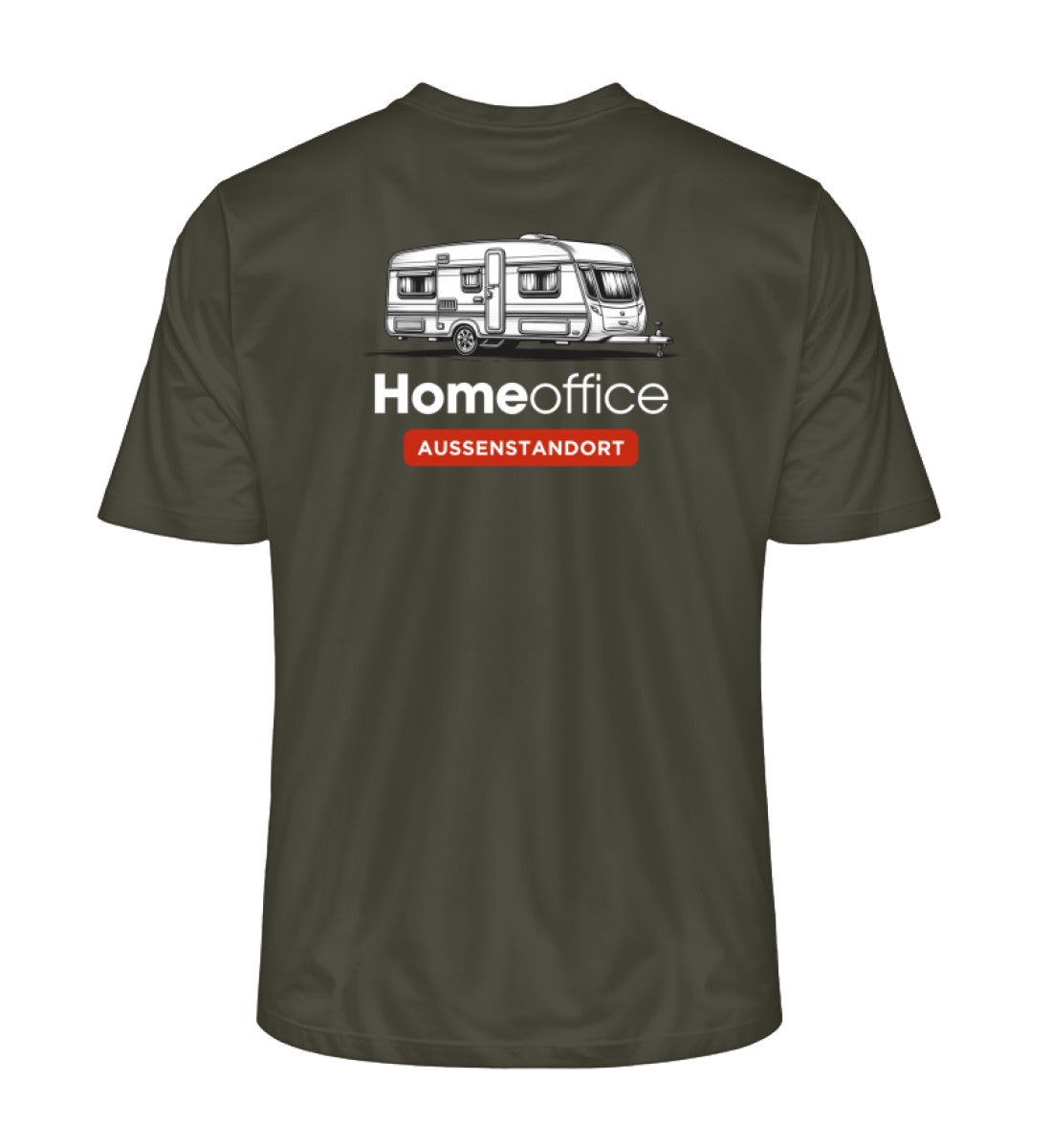Wohnwagen Homeoffice - Herren Organic Shirt - Rückendruck - LazyDonkeyDesign