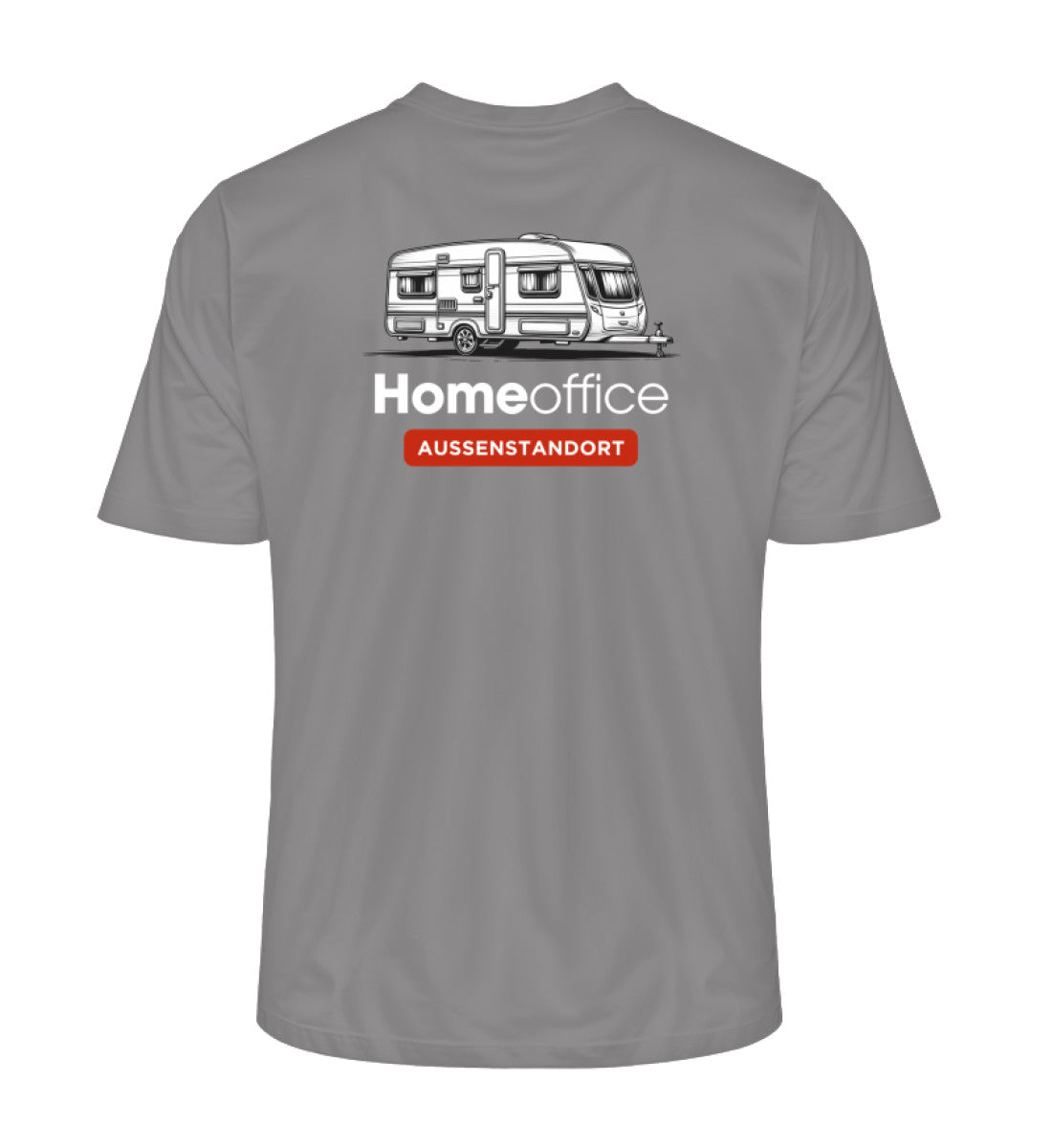 Wohnwagen Homeoffice - Herren Organic Shirt - Rückendruck - LazyDonkeyDesign