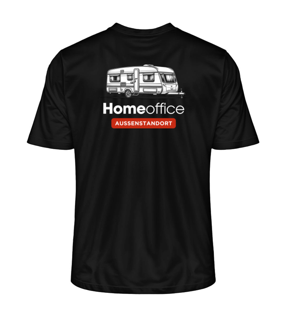 Wohnwagen Homeoffice - Herren Organic Shirt - Rückendruck - LazyDonkeyDesign