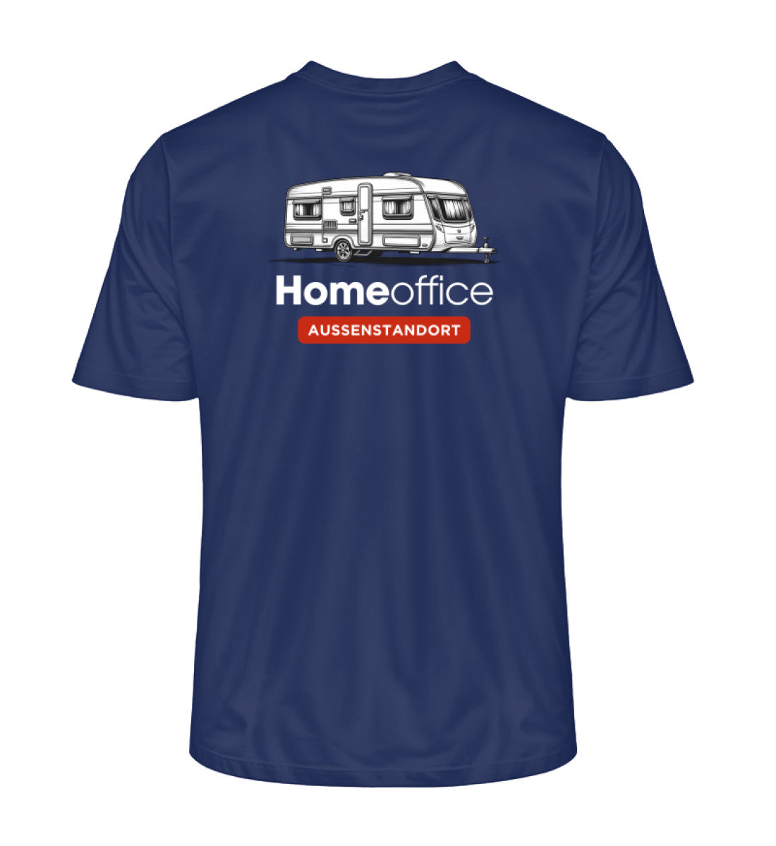 Wohnwagen Homeoffice - Herren Organic Shirt - Rückendruck - LazyDonkeyDesign