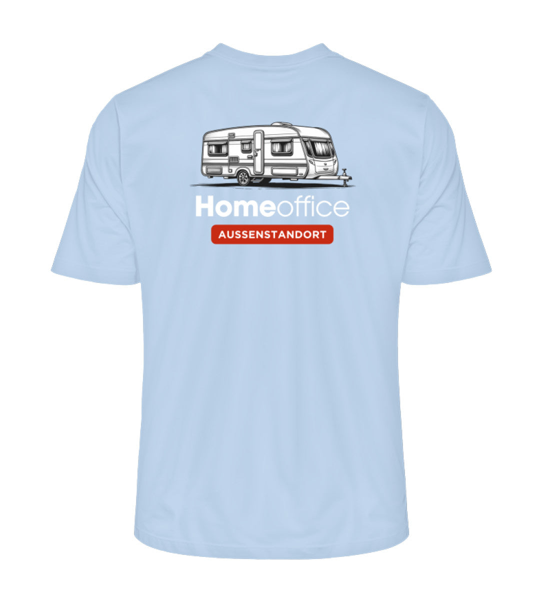 Wohnwagen Homeoffice - Herren Organic Shirt - Rückendruck - LazyDonkeyDesign