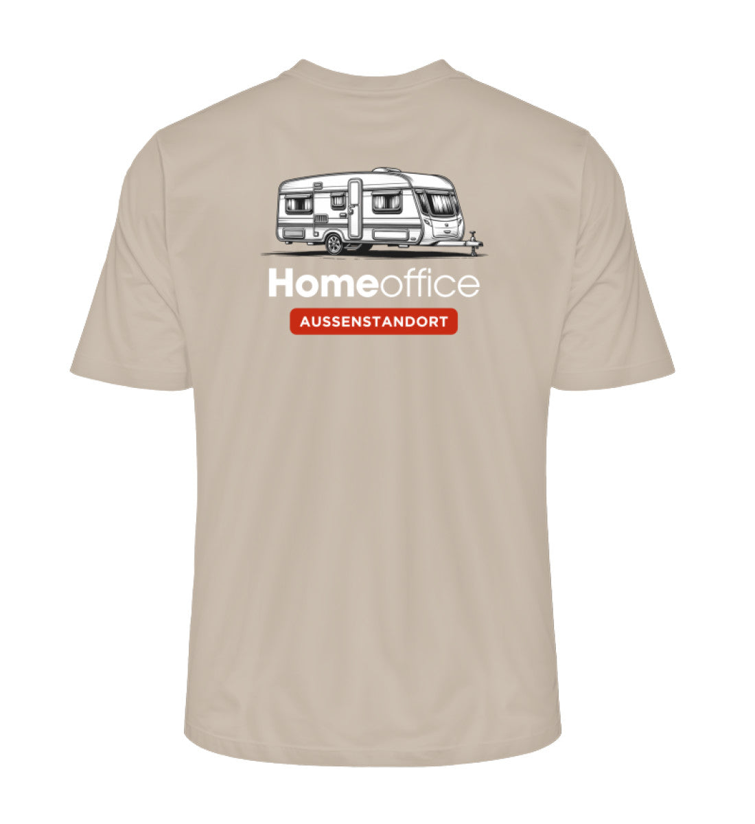 Wohnwagen Homeoffice - Herren Organic Shirt - Rückendruck - LazyDonkeyDesign