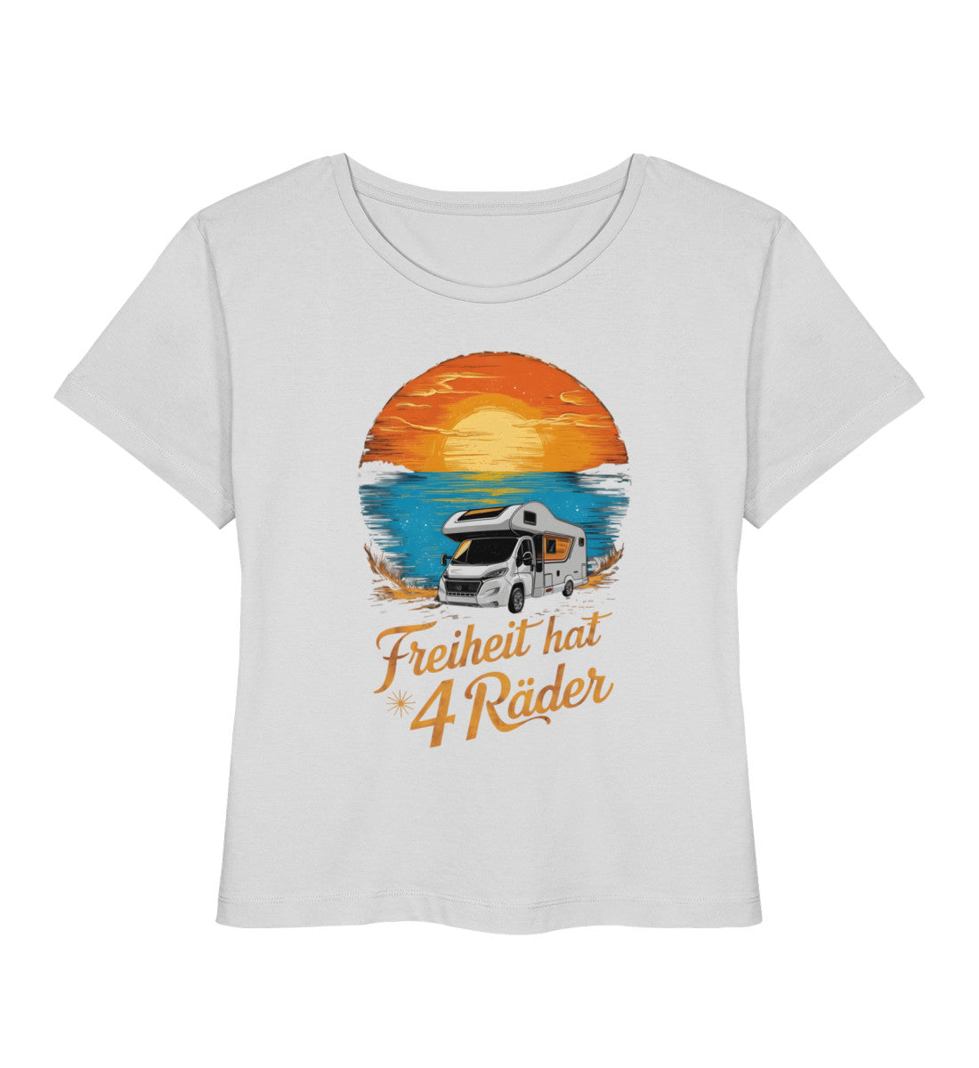 Freiheit hat 4 Räder - Damen Camping T-Shirt - Wohnmobil