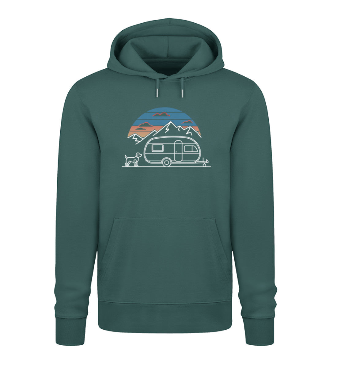 Wohnwagen mit Hund - Herren Organic Hoodie - LazyDonkeyDesign