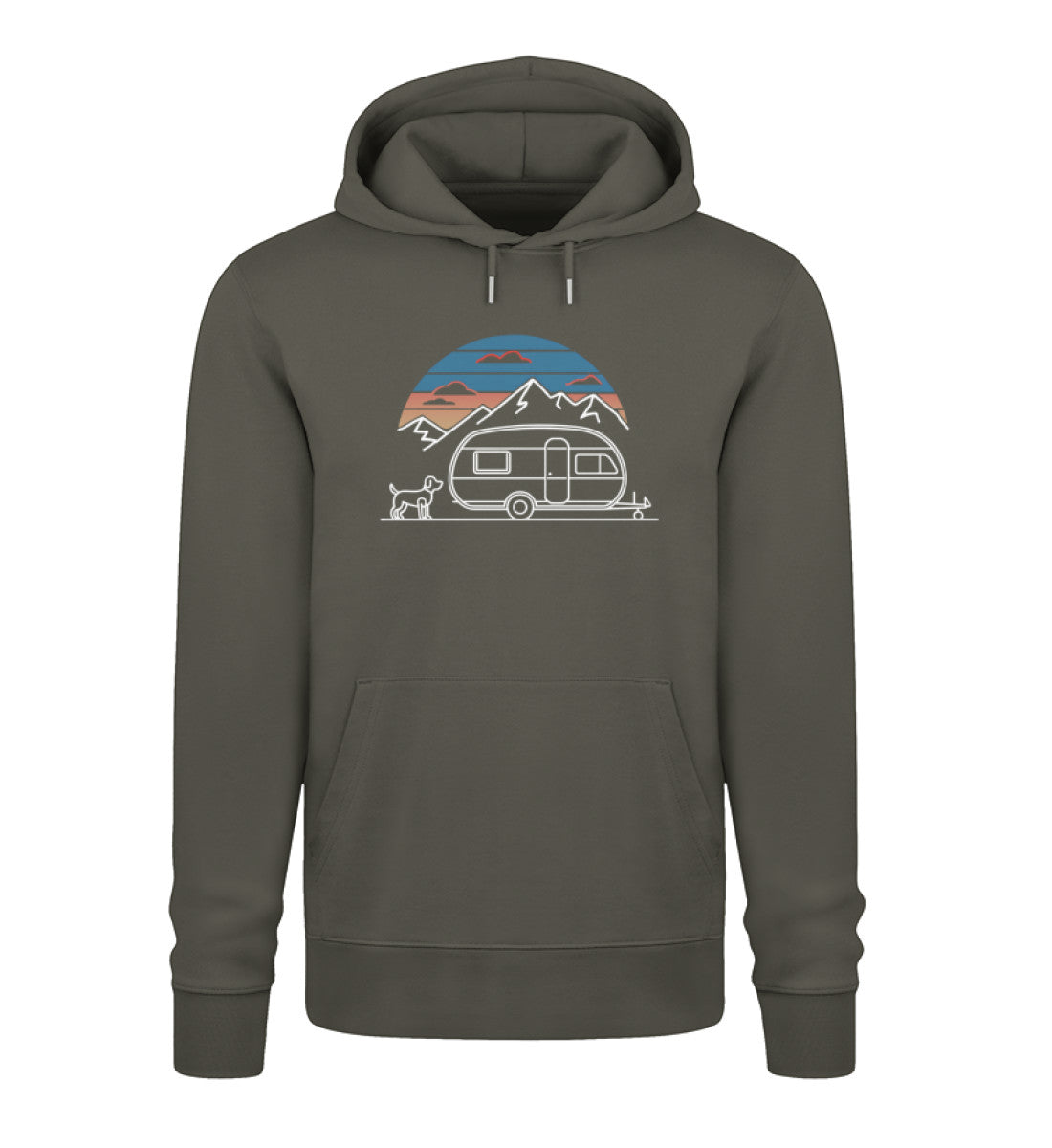 Wohnwagen mit Hund - Herren Organic Hoodie - LazyDonkeyDesign