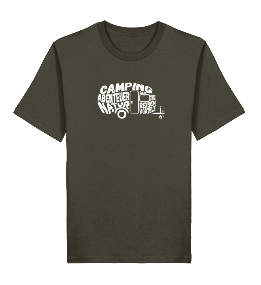 Camping Typografie - Wohnwagen - Herren Organic T-Shirt - LazyDonkeyDesign