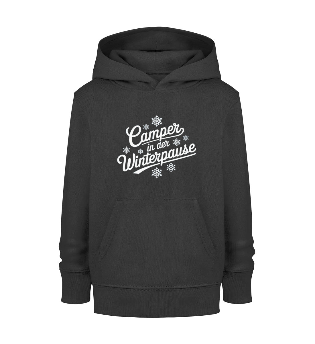 Camper im Winter - Kinder Organic Hoodie - LazyDonkeyDesign