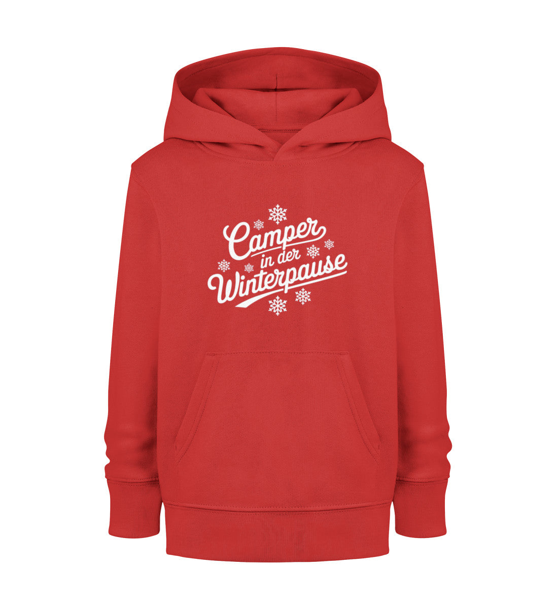 Camper im Winter - Kinder Organic Hoodie - LazyDonkeyDesign