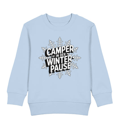 Camper in Winterpause - Kinder Organic Sweatshirt - LazyDonkeyDesign 