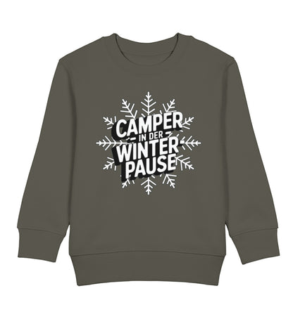 Camper in Winterpause - Kinder Organic Sweatshirt - LazyDonkeyDesign 